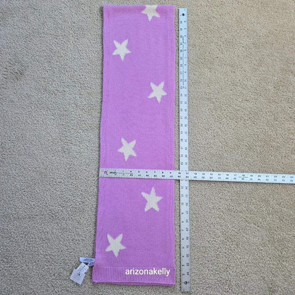 NWT Talbots Cashmere Lavender Scarf with White Stars